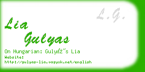 lia gulyas business card